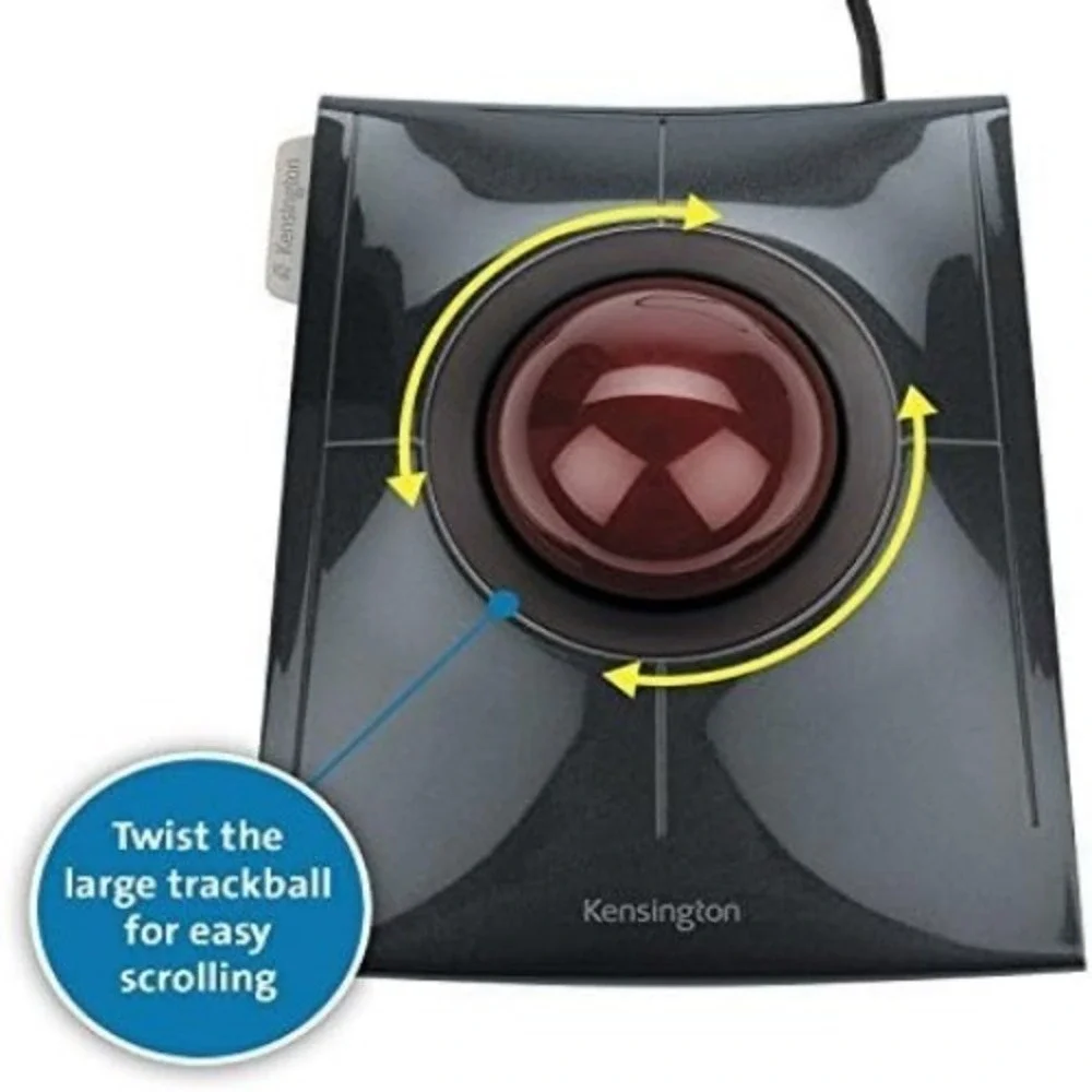 Kensington SlimBlade Trackball Mouse‎ K72327U Wired USB Ergonomic Design – Black
